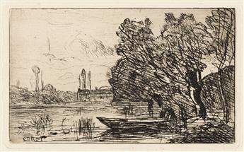 JEAN-BAPTISTE-CAMILLE COROT Two etchings.